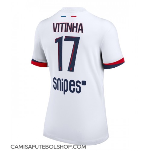 Camisa de time de futebol Paris Saint-Germain Vitinha #17 Replicas 2º Equipamento Feminina 2025-26 Manga Curta